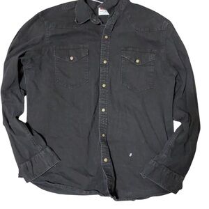 Men's Black Button-Up Shirt